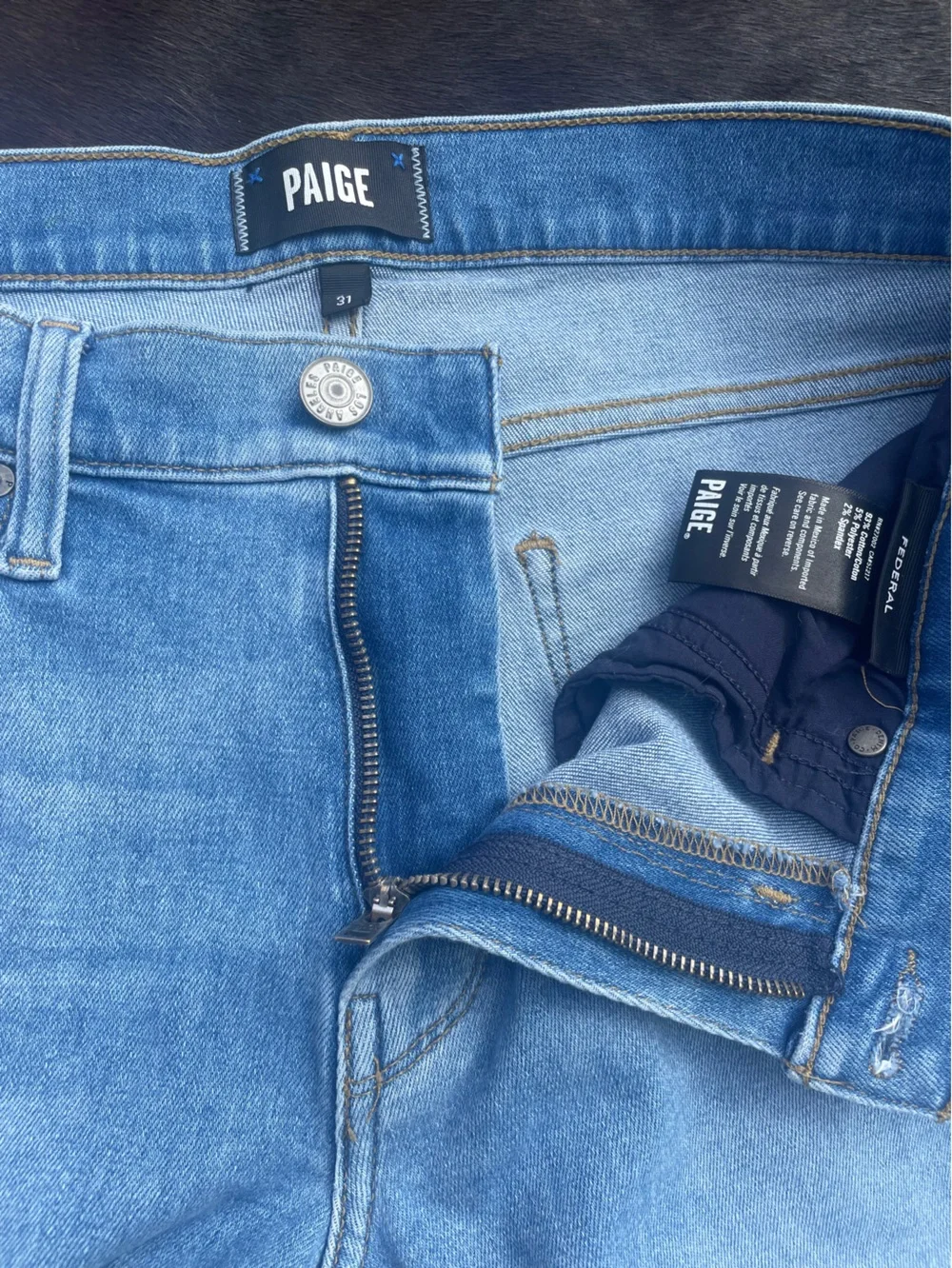 PAIGE Men's Slim Straight‎ Jeans in Medium Blue Wash